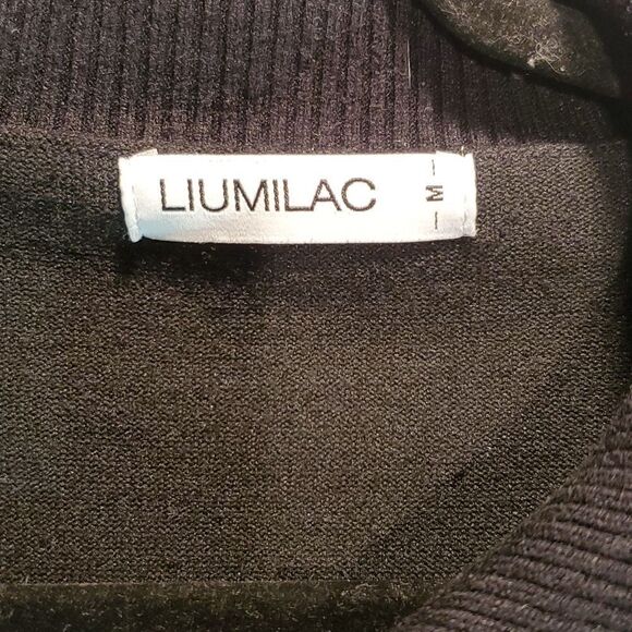 Liumilac black argyle cropped sweater size M - Picture 4 of 8